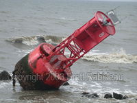 9/19/2003 - Hurricane Isabel - Navigational Buoy breaks free and washes up on West Haven CT Shoreline